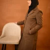 brown over coat for females 