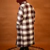 maroon check pheran for girls