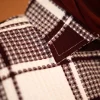 maroon check pheran for females