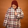 girls red checkered pheran