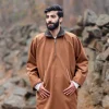 mustard long coat for men