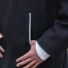 black overcoat for men with closed front