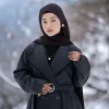 warm coat style winter abaya for ladies
