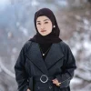 warm coat style winter abaya for females