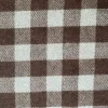 brown checkered merino wool fabric
