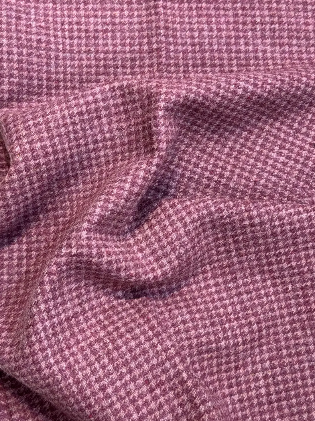 red houndstooth checkered fabric
