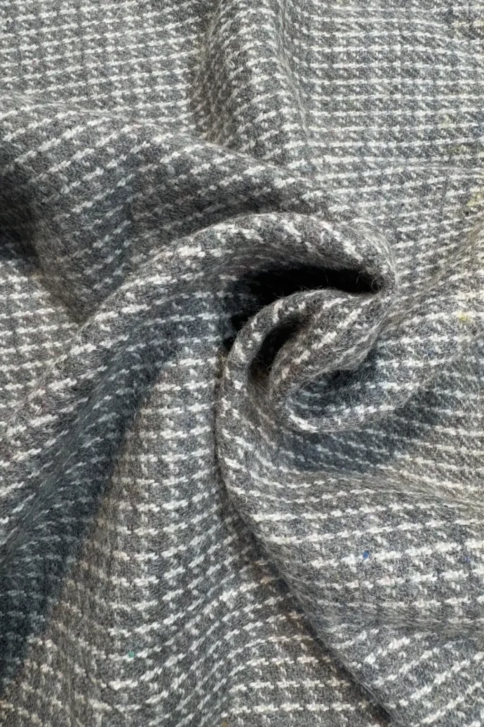 grey merino wool tweed fabric for coat