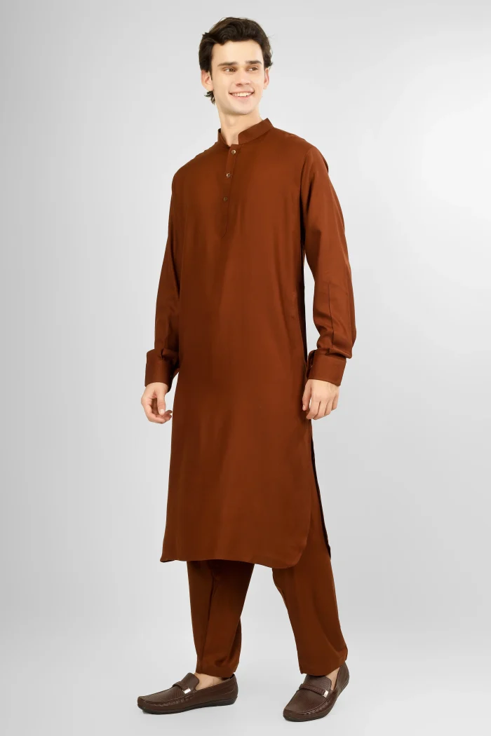 Rakheem Sienna Brown Kameez Shalwar