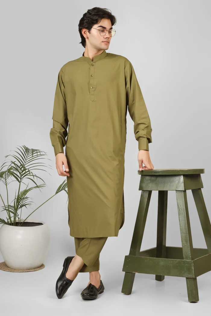 Rasheiq Sage Green Kameez Shalwar