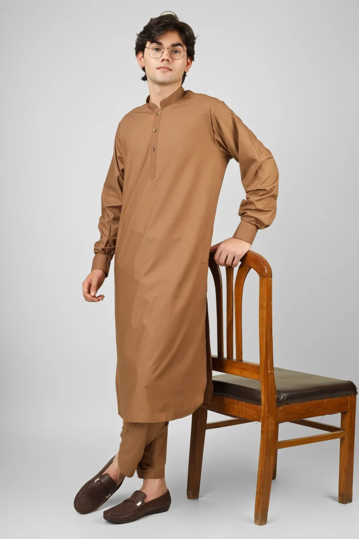 Rasheiq Savannah Brown Kameez Shalwar