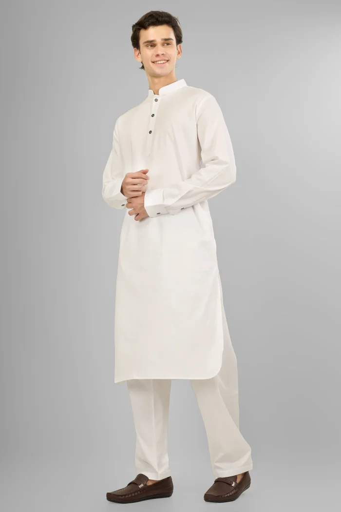 Elara White Lycra Cotton Kameez Shalwar