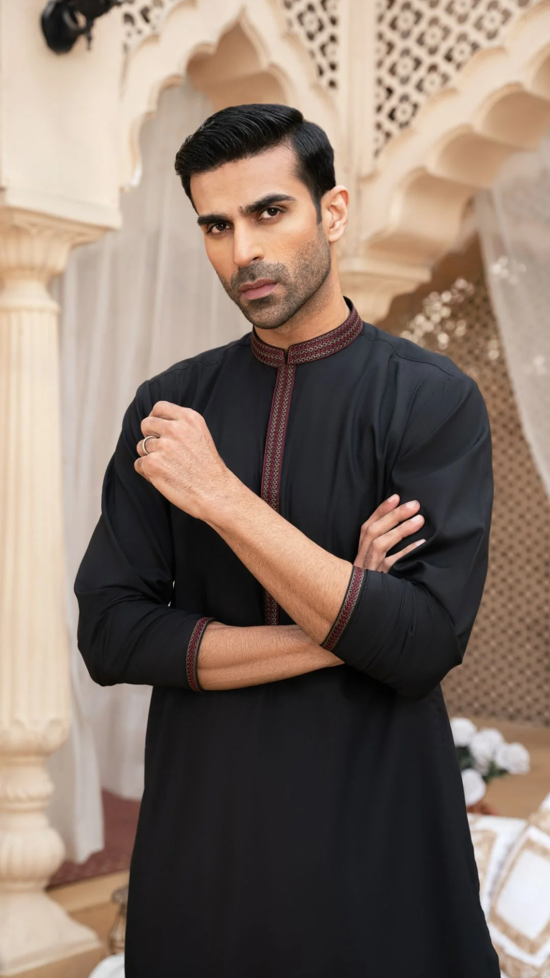 Black Pathani Kameez Shalwar